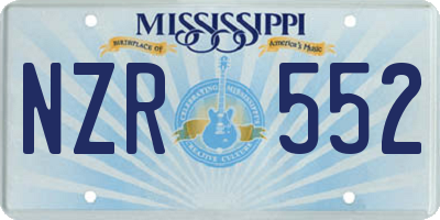 MS license plate NZR552