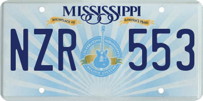 MS license plate NZR553