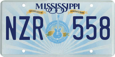 MS license plate NZR558