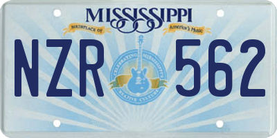 MS license plate NZR562