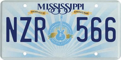 MS license plate NZR566