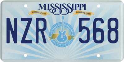 MS license plate NZR568