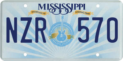MS license plate NZR570