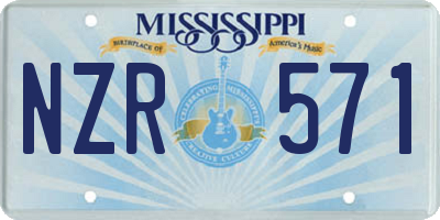MS license plate NZR571
