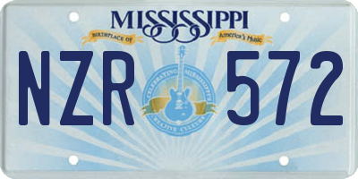 MS license plate NZR572