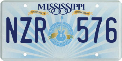 MS license plate NZR576