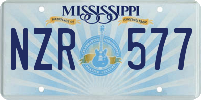 MS license plate NZR577