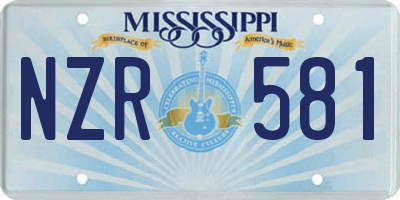 MS license plate NZR581