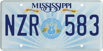 MS license plate NZR583