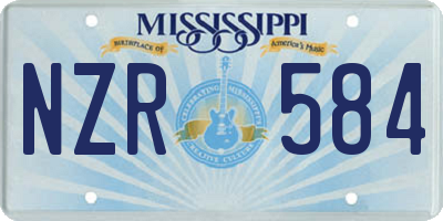 MS license plate NZR584