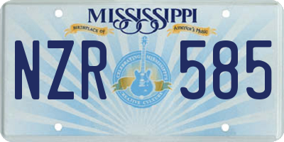 MS license plate NZR585