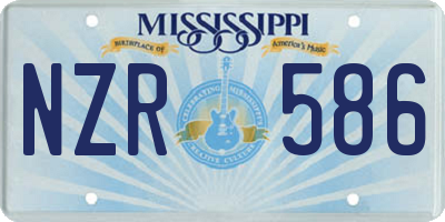 MS license plate NZR586