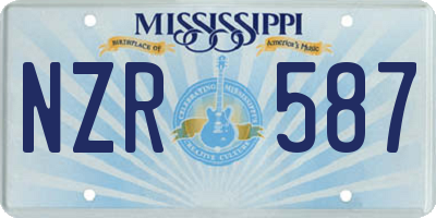 MS license plate NZR587