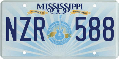 MS license plate NZR588
