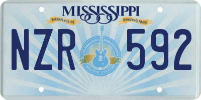 MS license plate NZR592