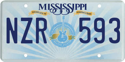 MS license plate NZR593