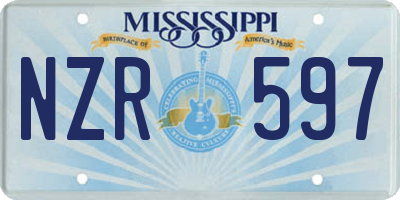 MS license plate NZR597