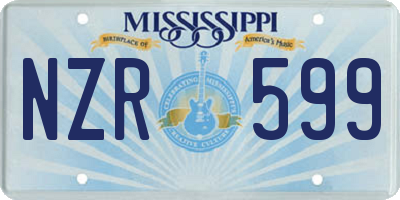 MS license plate NZR599