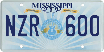 MS license plate NZR600