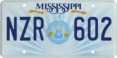 MS license plate NZR602