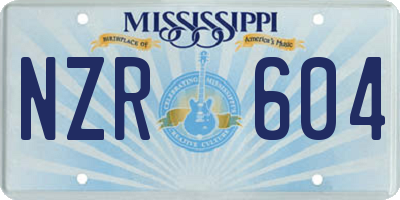 MS license plate NZR604