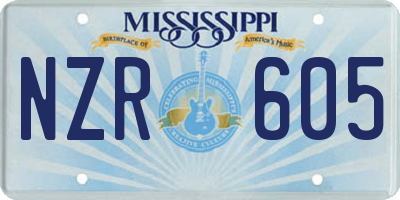 MS license plate NZR605