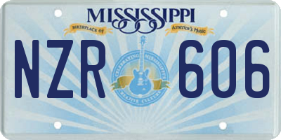 MS license plate NZR606