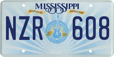 MS license plate NZR608