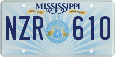 MS license plate NZR610
