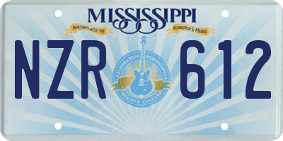 MS license plate NZR612