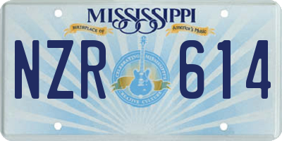 MS license plate NZR614