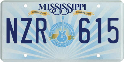 MS license plate NZR615
