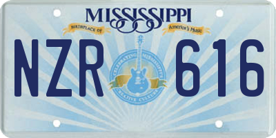 MS license plate NZR616