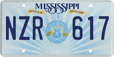 MS license plate NZR617