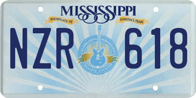 MS license plate NZR618