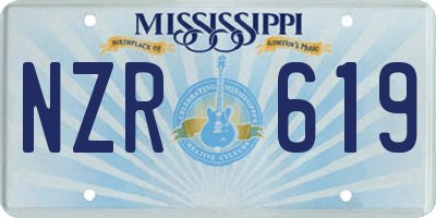 MS license plate NZR619