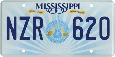 MS license plate NZR620