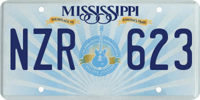 MS license plate NZR623