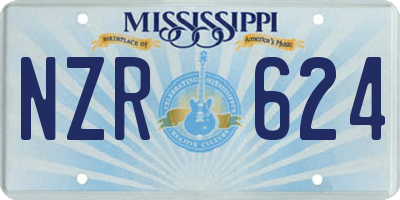 MS license plate NZR624