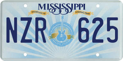 MS license plate NZR625