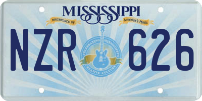 MS license plate NZR626
