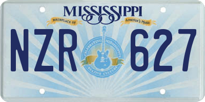 MS license plate NZR627