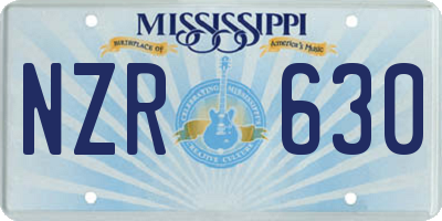 MS license plate NZR630