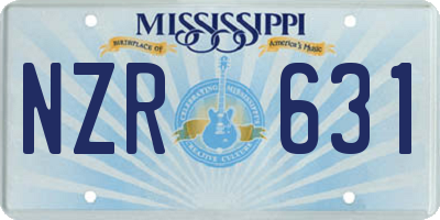 MS license plate NZR631