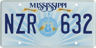 MS license plate NZR632