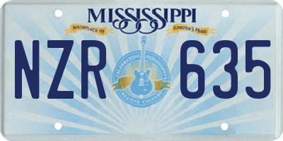 MS license plate NZR635