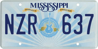 MS license plate NZR637