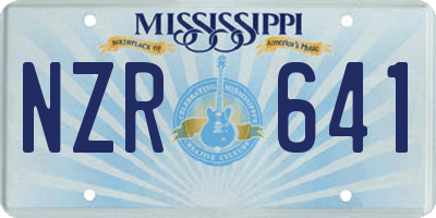 MS license plate NZR641