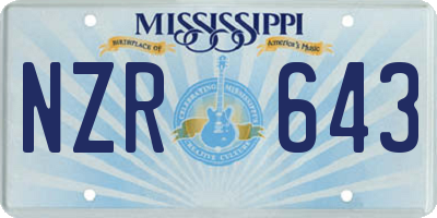 MS license plate NZR643