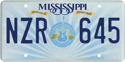 MS license plate NZR645